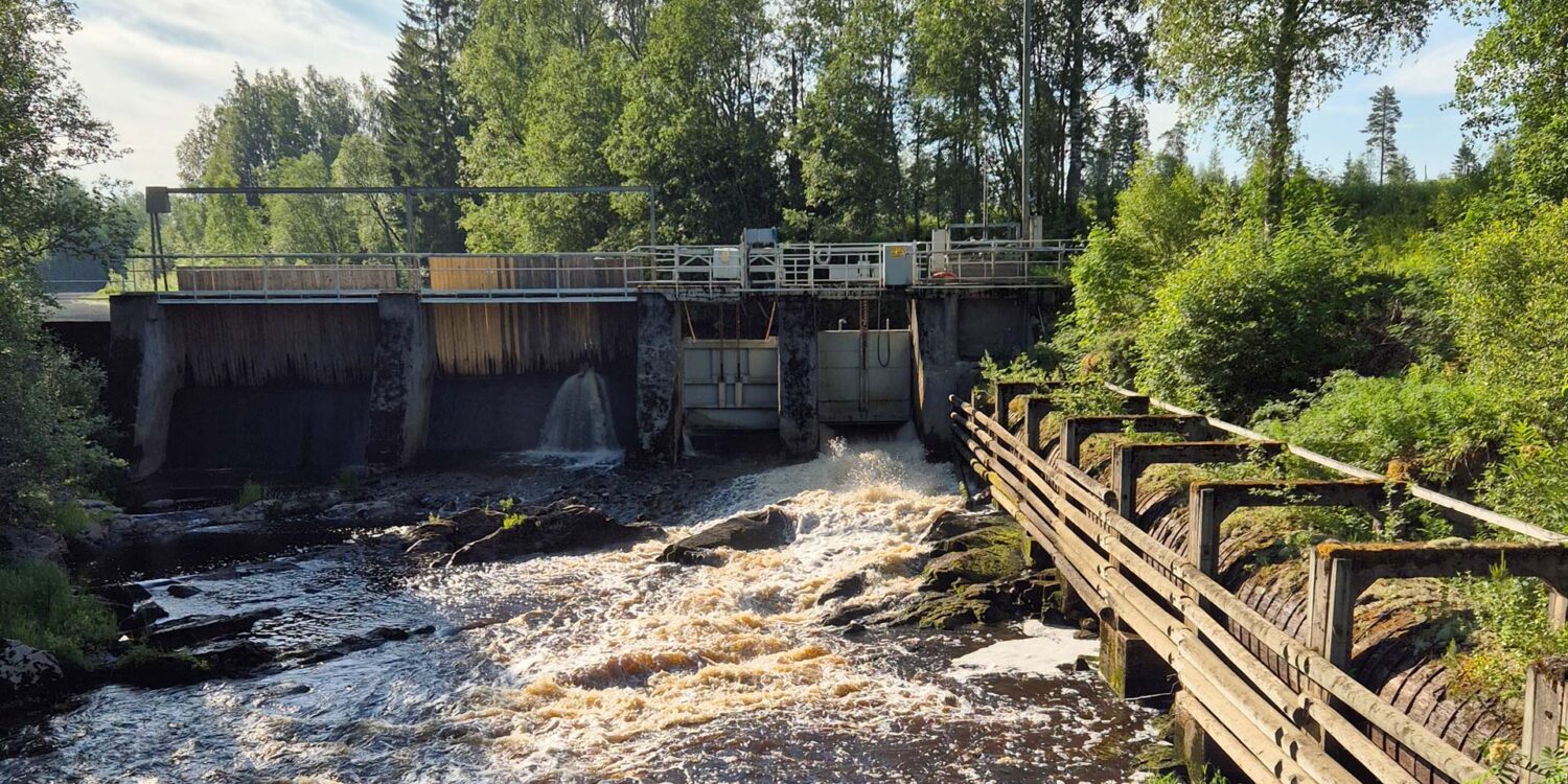 Jyllinkosken vesivoimalaitospato kesällä